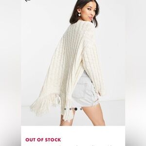 ASOS Design edge to edge cardigan with fringe